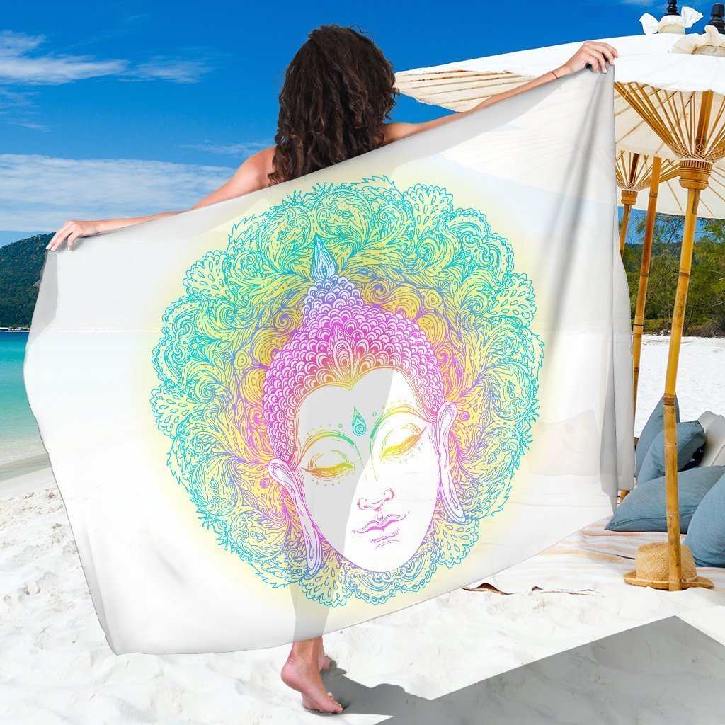 Colorful Buddha Mandala Print Beach Sarong Wrap