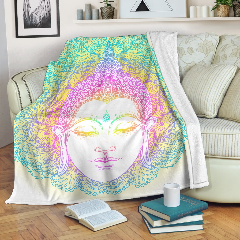 Colorful Buddha Mandala Print Blanket