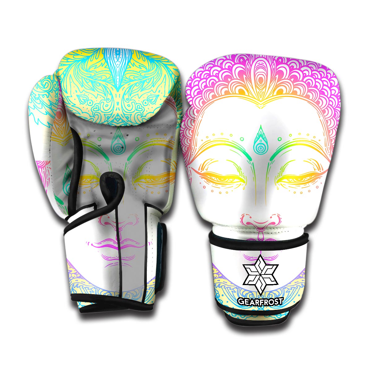 Colorful Buddha Mandala Print Boxing Gloves