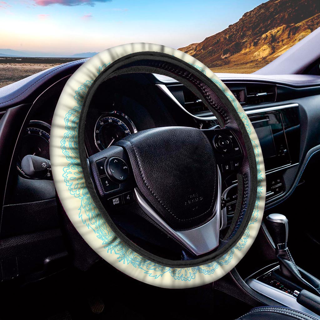 Colorful Buddha Mandala Print Car Steering Wheel Cover