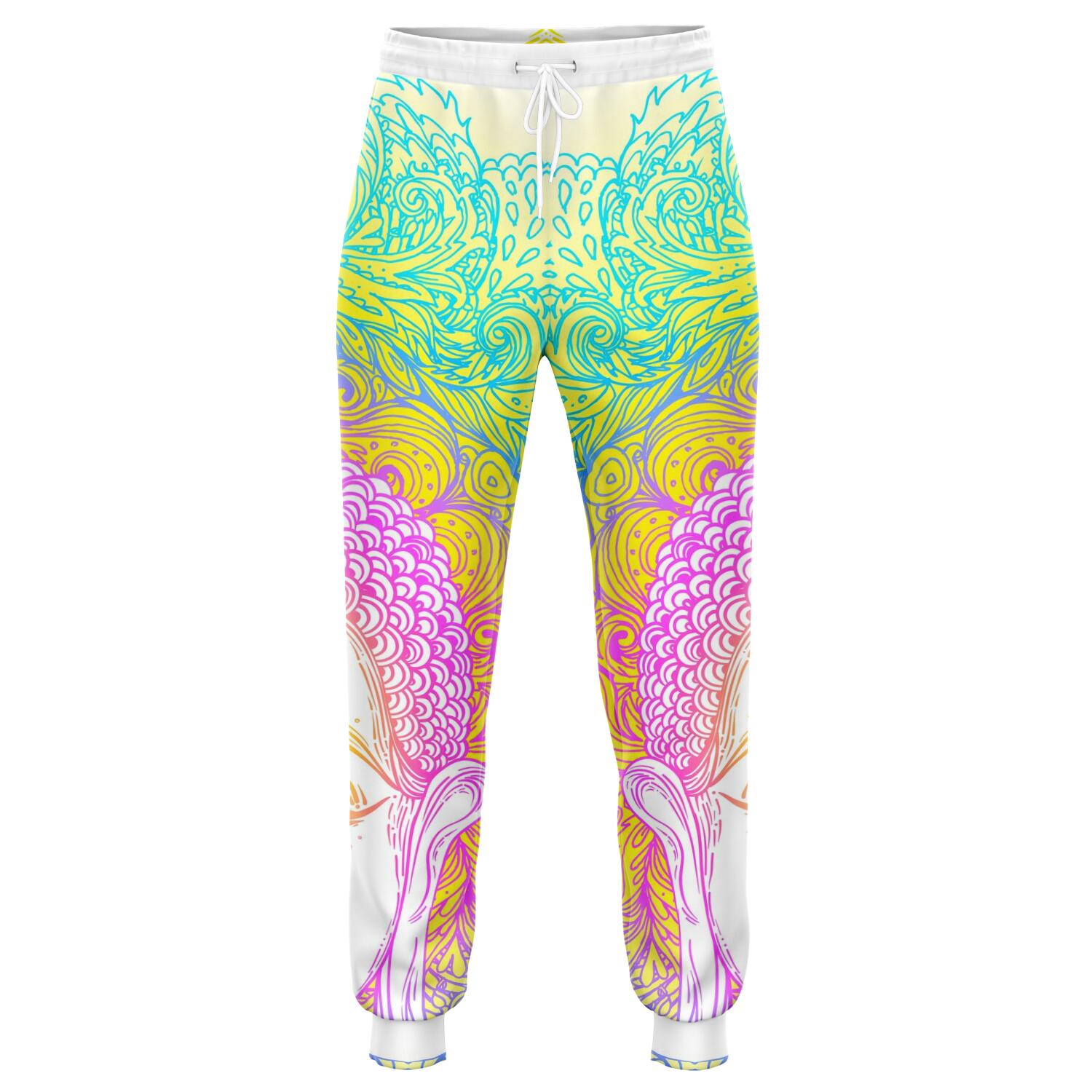 Colorful Buddha Mandala Print Jogger Pants