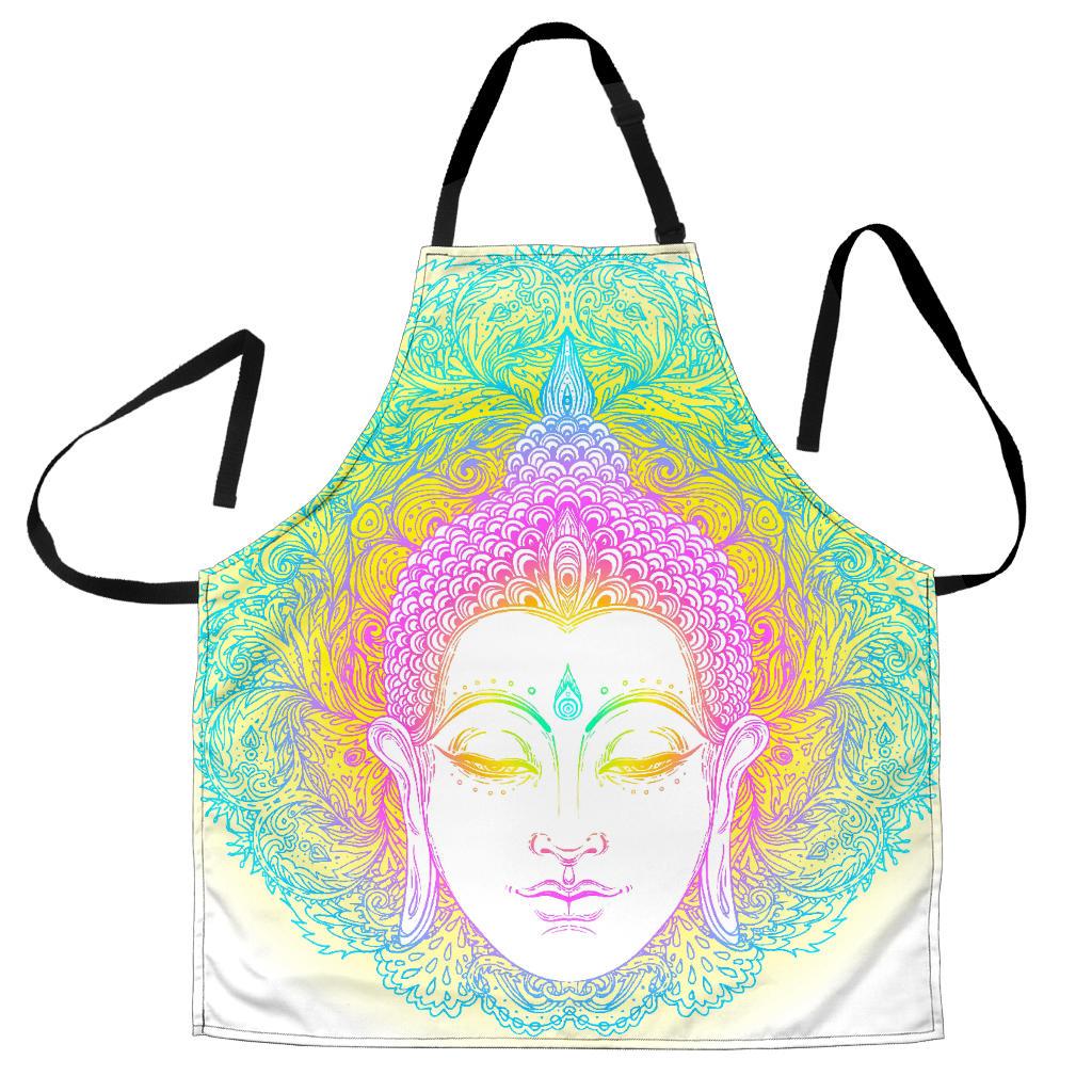 Colorful Buddha Mandala Print Men's Apron