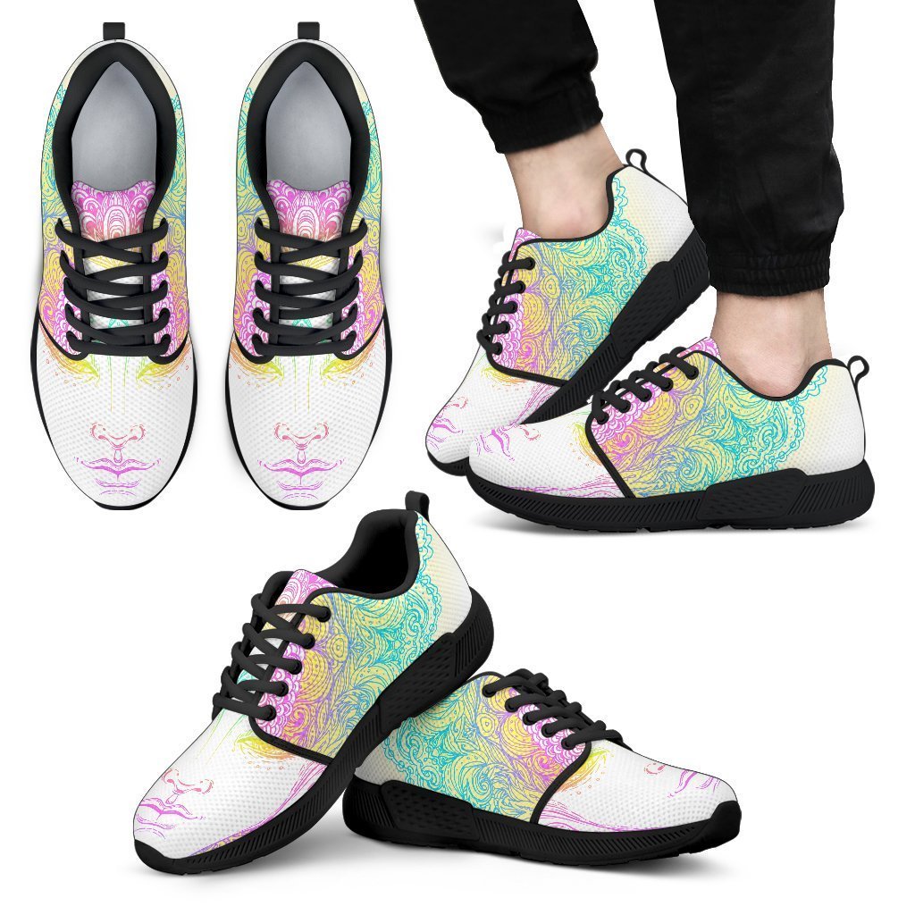 Colorful Buddha Mandala Print Men's Athletic Shoes