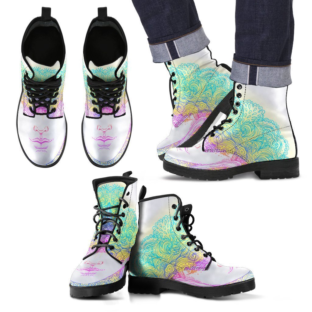 Colorful Buddha Mandala Print Men's Boots