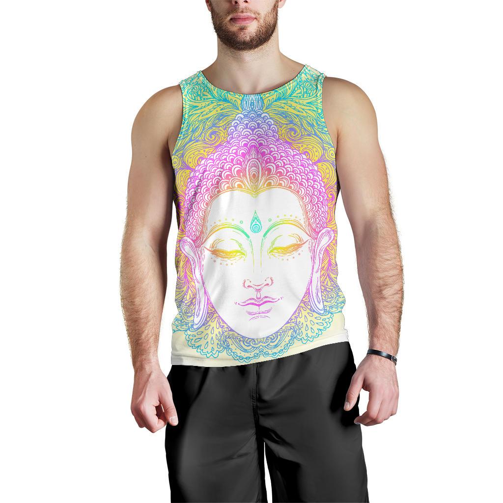 Colorful Buddha Mandala Print Men's Tank Top