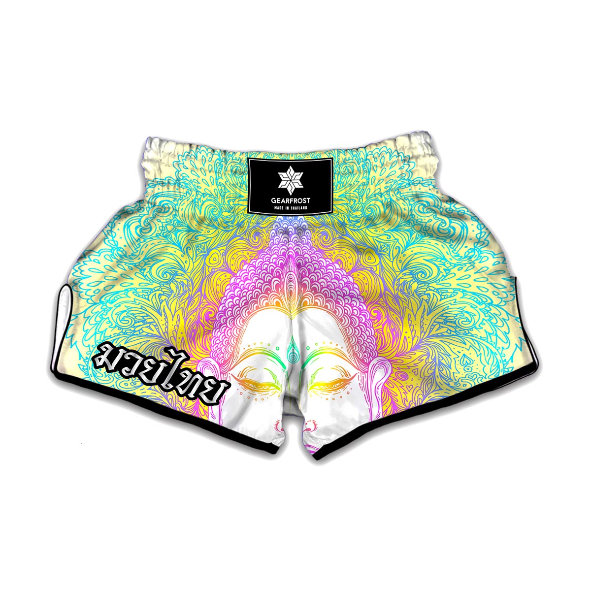 Colorful Buddha Mandala Print Muay Thai Boxing Shorts