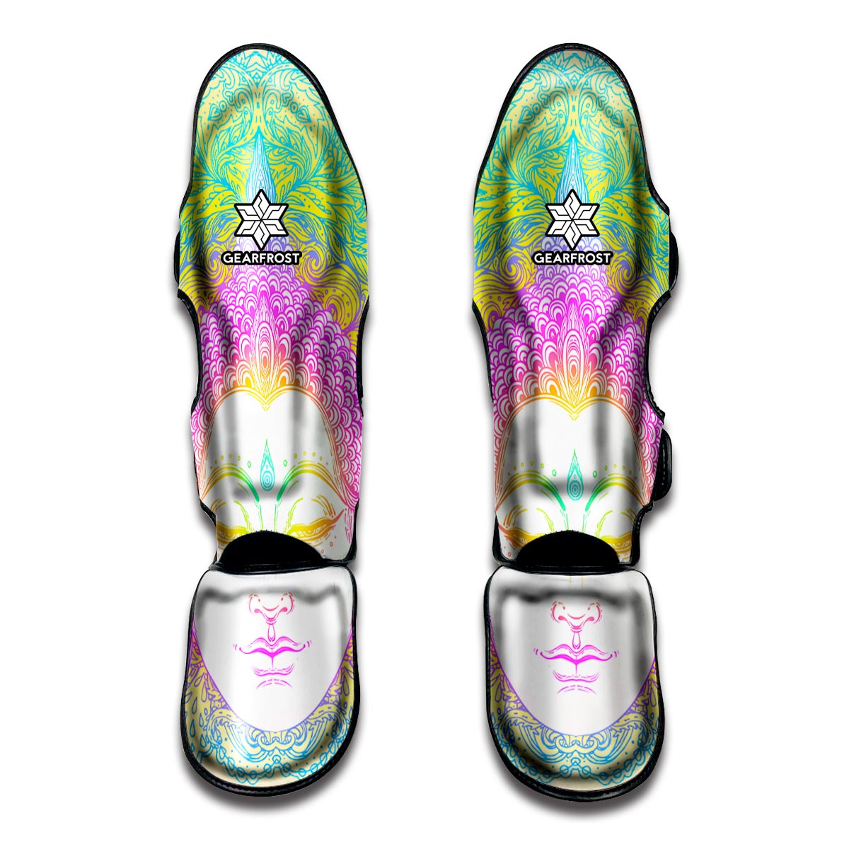 Colorful Buddha Mandala Print Muay Thai Shin Guards