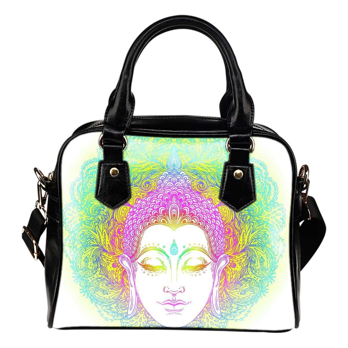 Colorful Buddha Mandala Print Shoulder Handbag