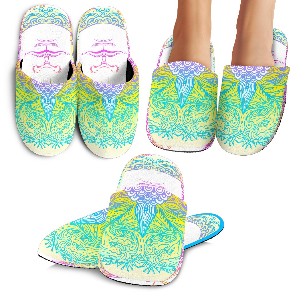 Colorful Buddha Mandala Print Slippers