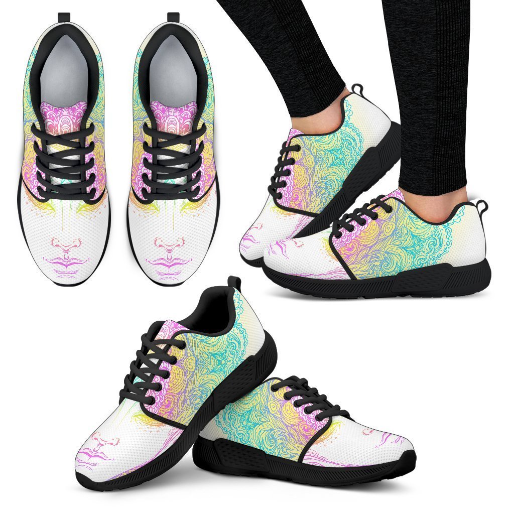 Colorful Buddha Mandala Print Women's Athletic Shoes