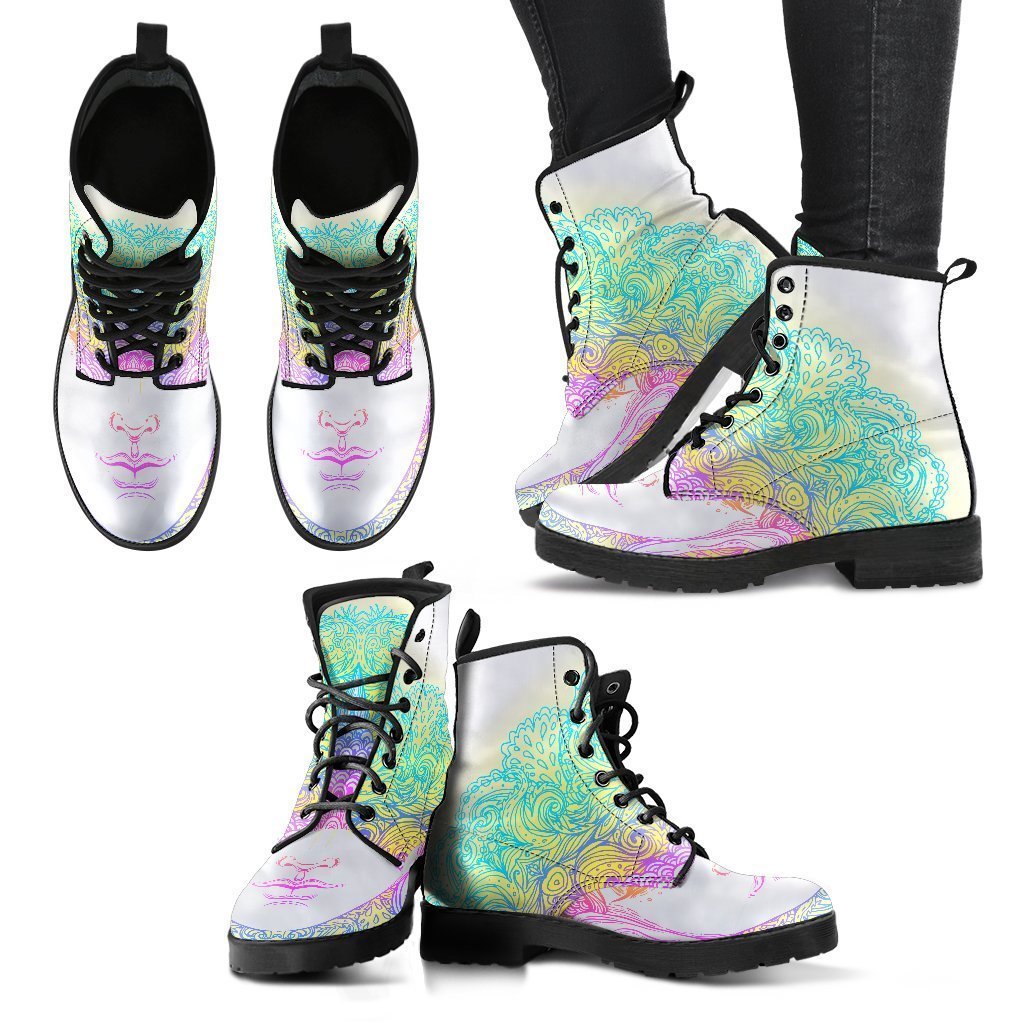 Colorful Buddha Mandala Print Women's Boots