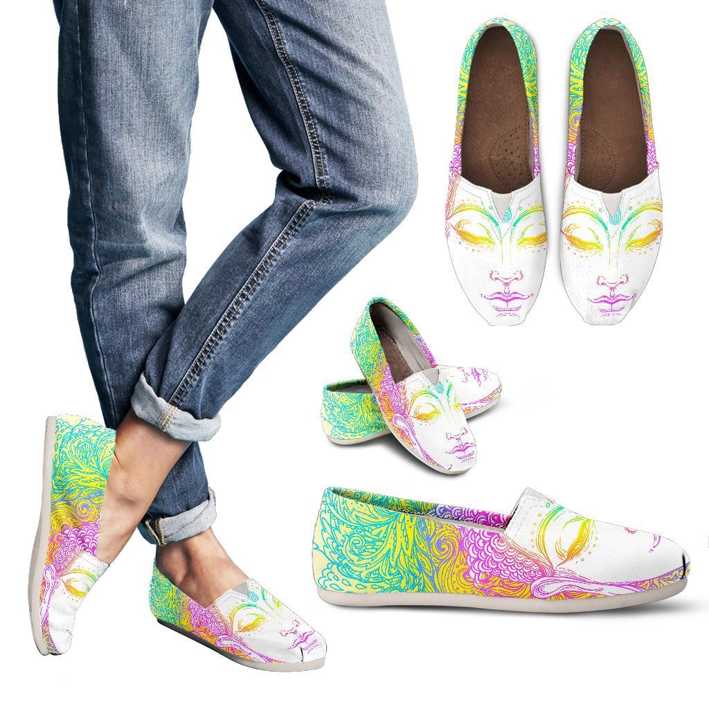 Colorful Buddha Mandala Print Women's Casual Canvas Shoes