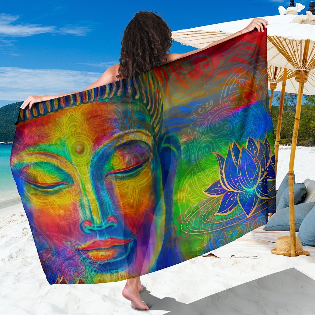 Colorful Buddha Print Beach Sarong Wrap