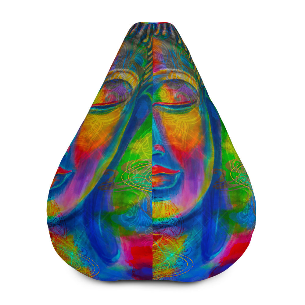 Colorful Buddha Print Bean Bag Cover