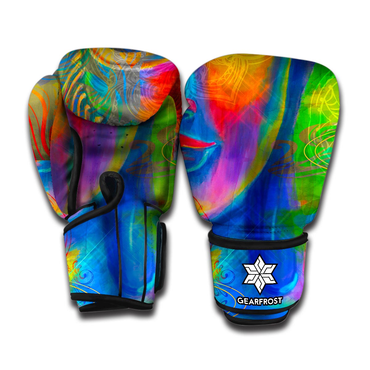 Colorful Buddha Print Boxing Gloves