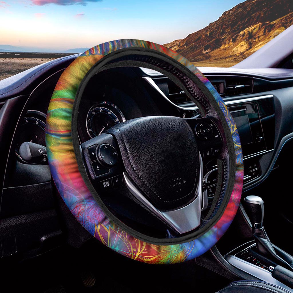 Colorful Buddha Print Car Steering Wheel Cover