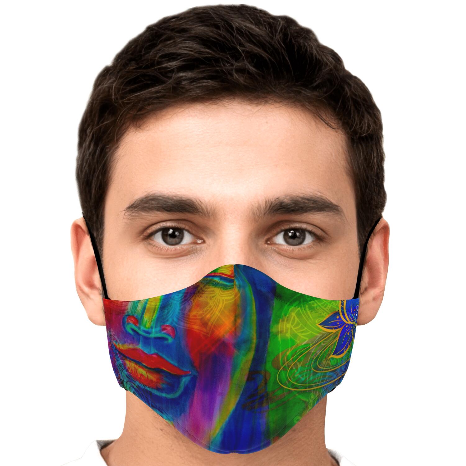 Colorful Buddha Print Face Mask