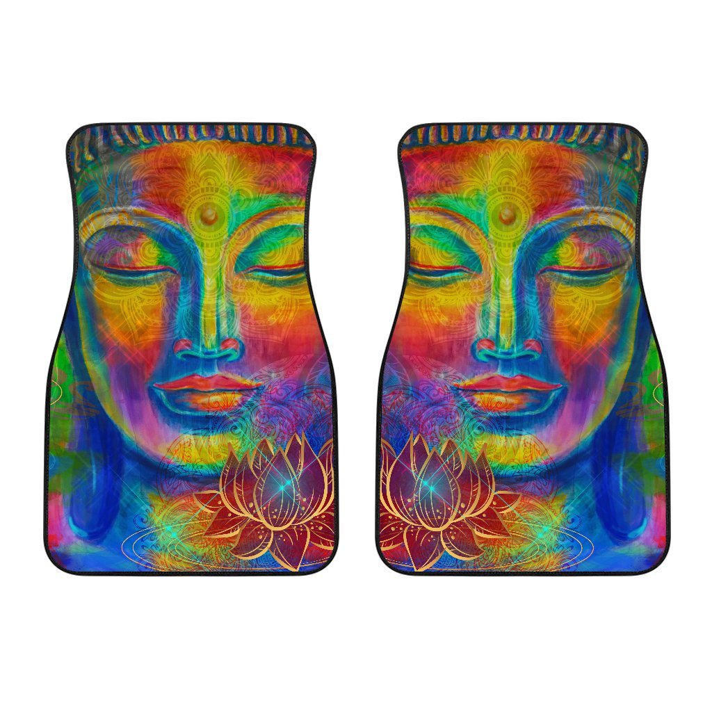 Colorful Buddha Print Front Car Floor Mats