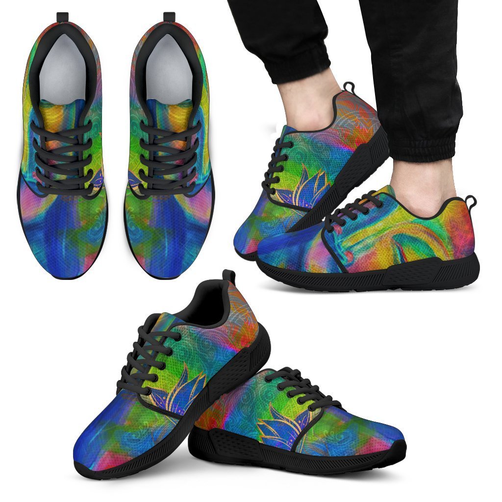 Colorful Buddha Print Men's Athletic Shoes