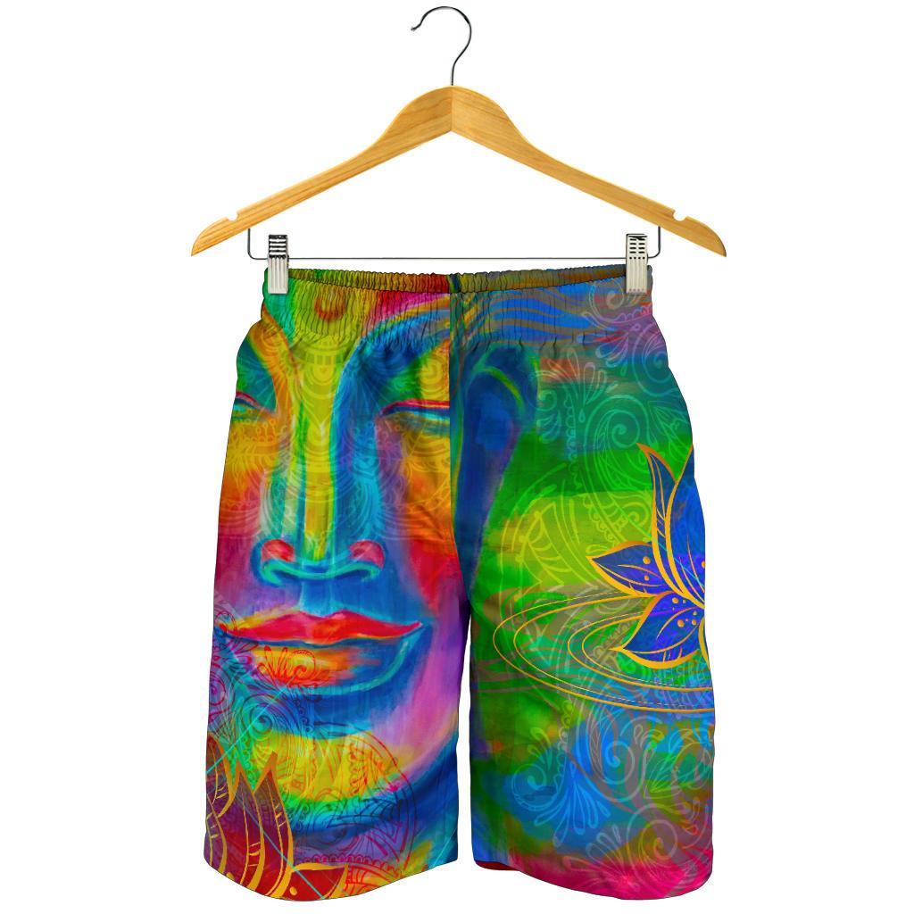 Colorful Buddha Print Men's Shorts