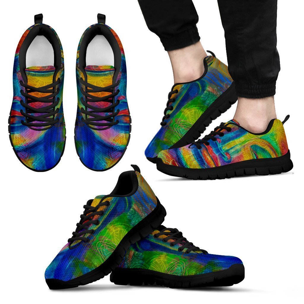 Colorful Buddha Print Men's Sneakers