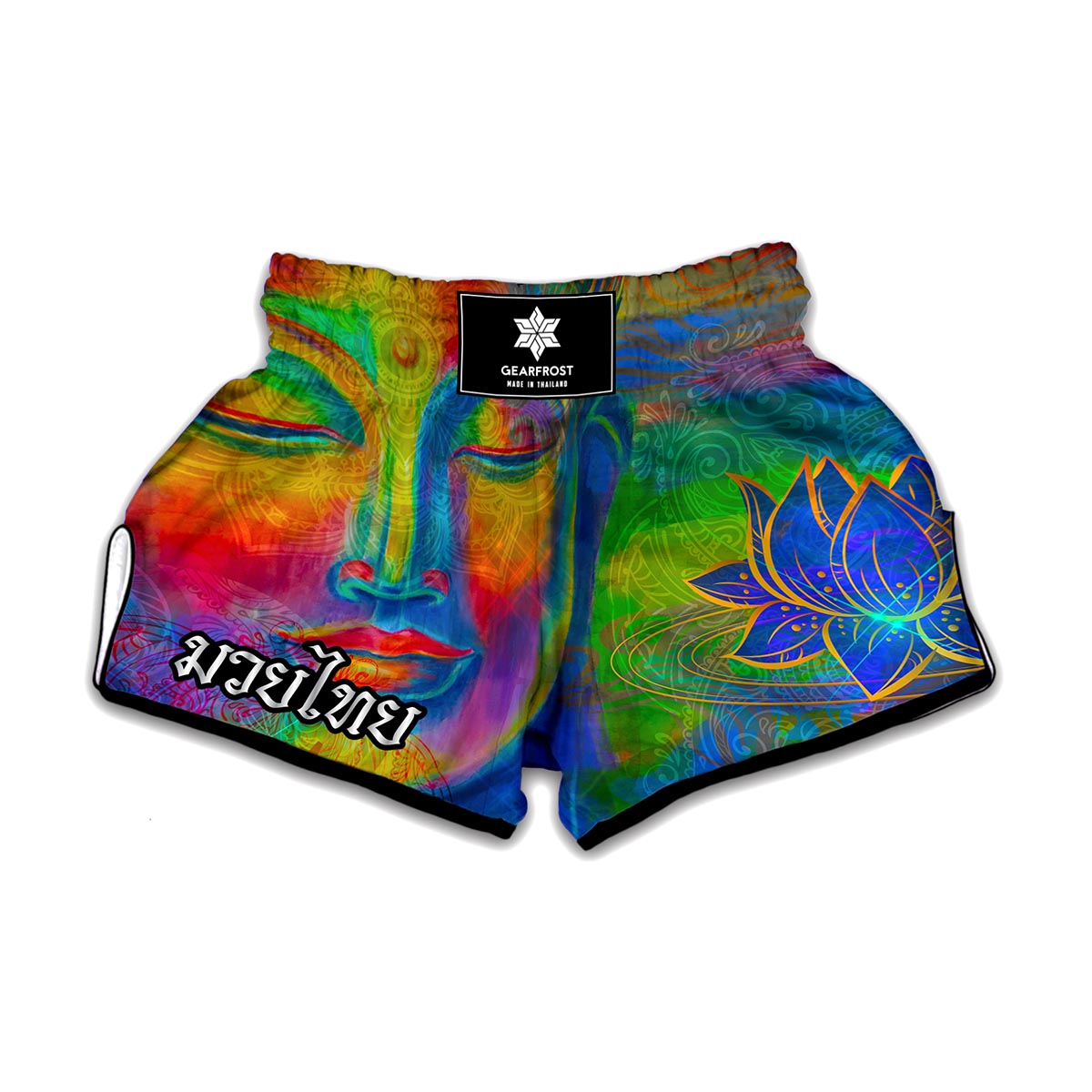 Colorful Buddha Print Muay Thai Boxing Shorts