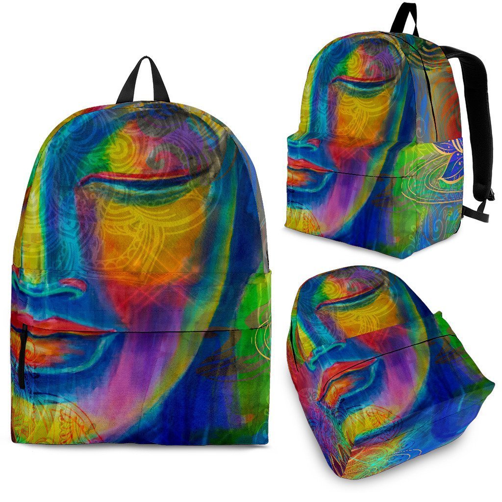 Colorful Buddha Print School Backpack