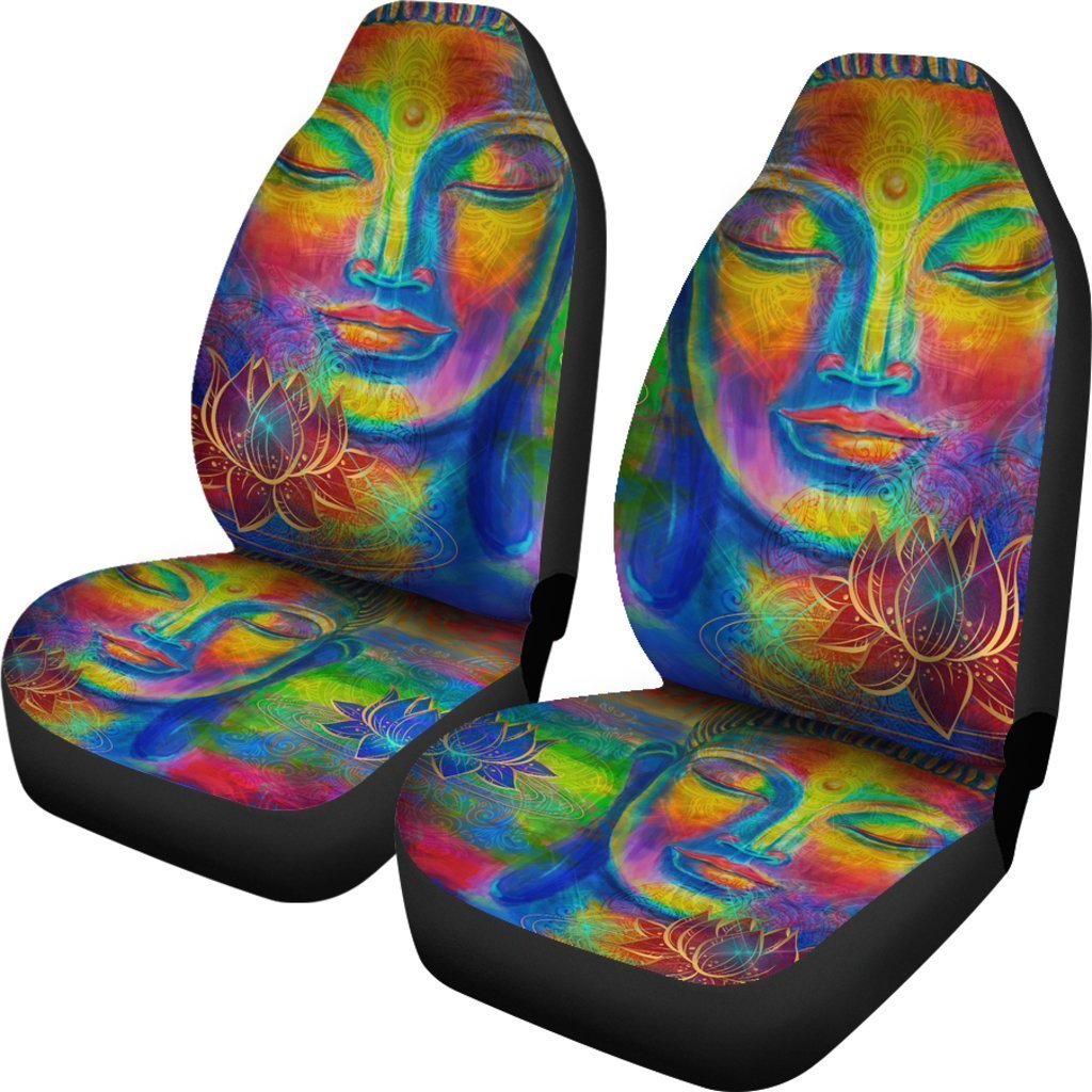 Colorful Buddha Print Universal Fit Car Seat Covers