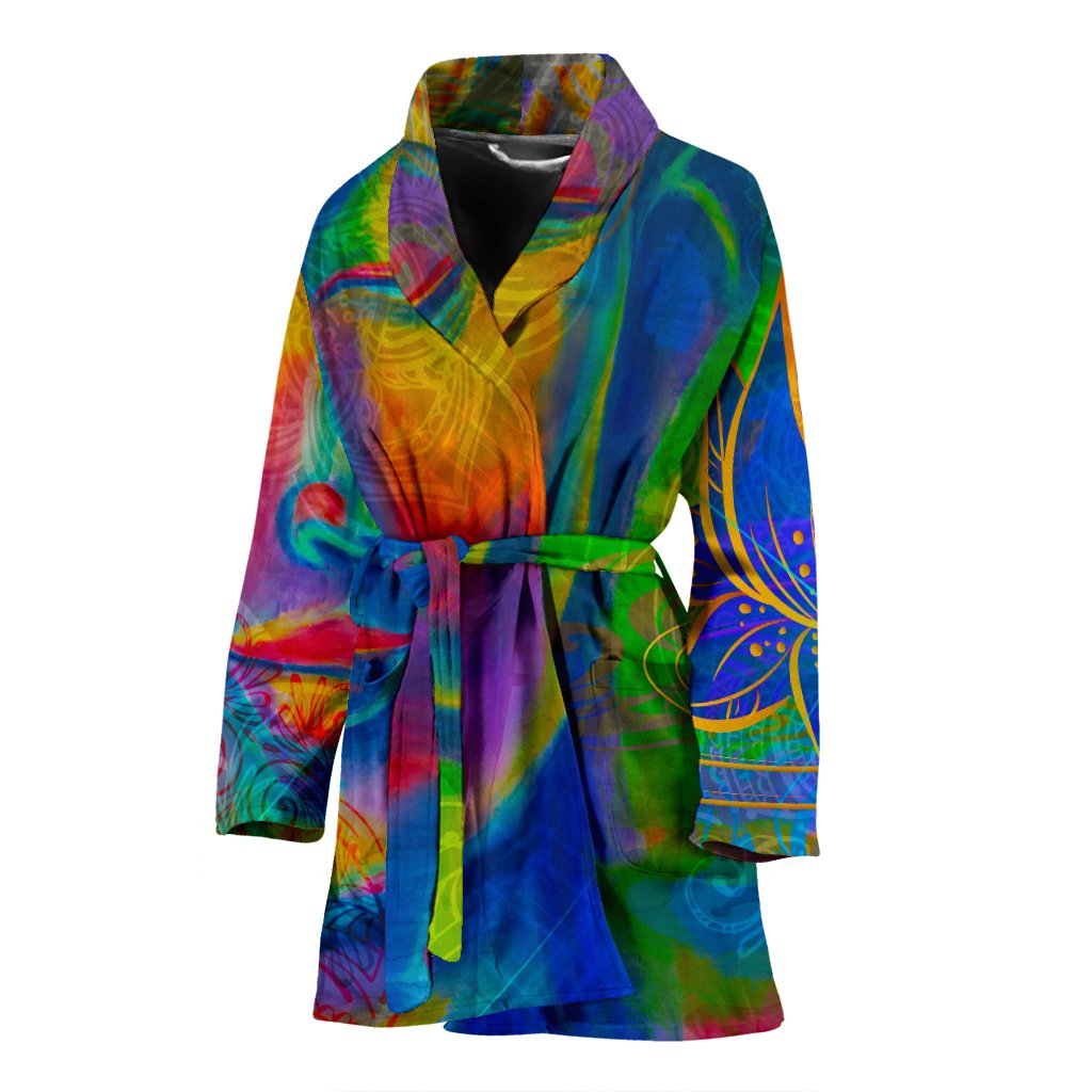 Colorful Buddha Print Women's Bathrobe