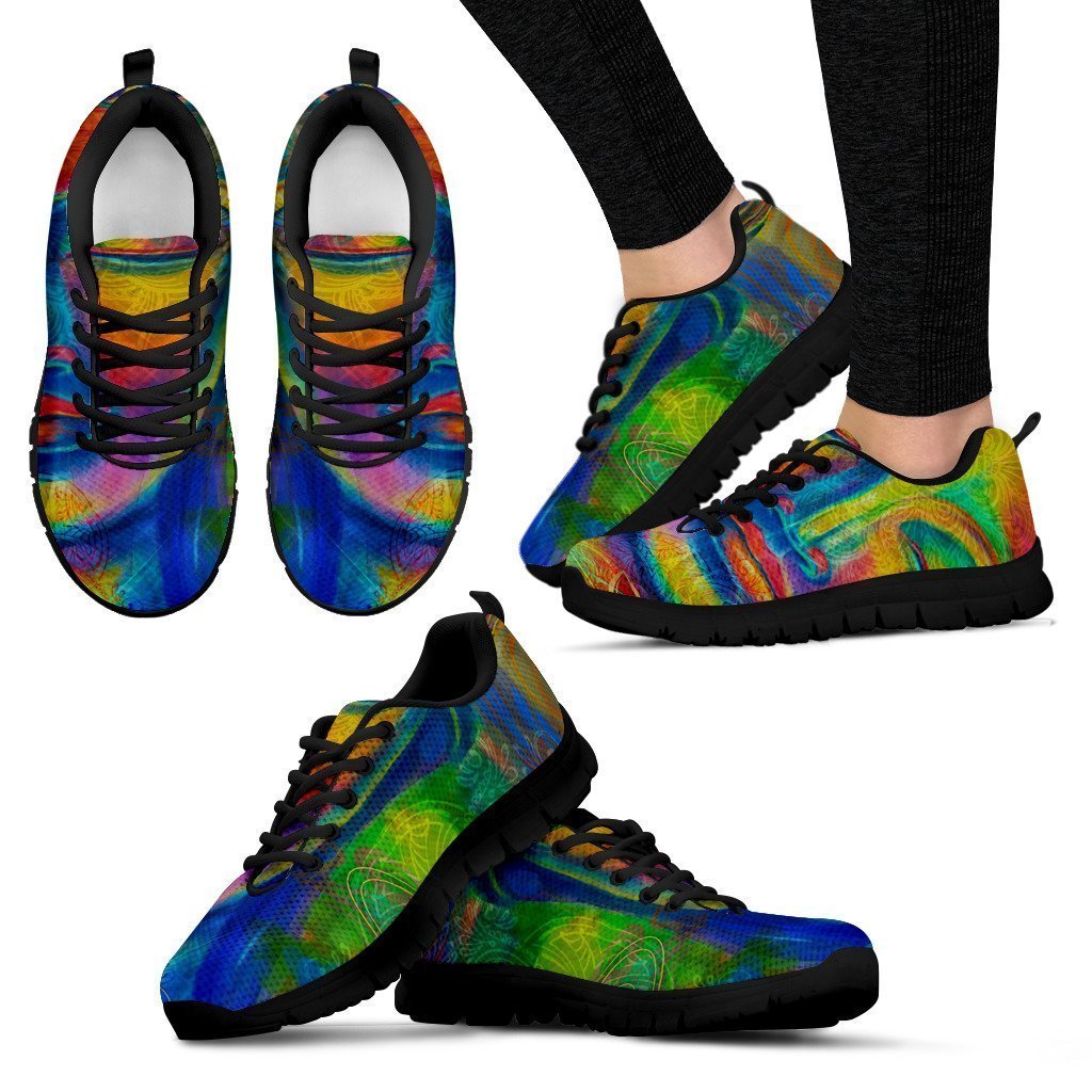 Colorful Buddha Print Women's Sneakers