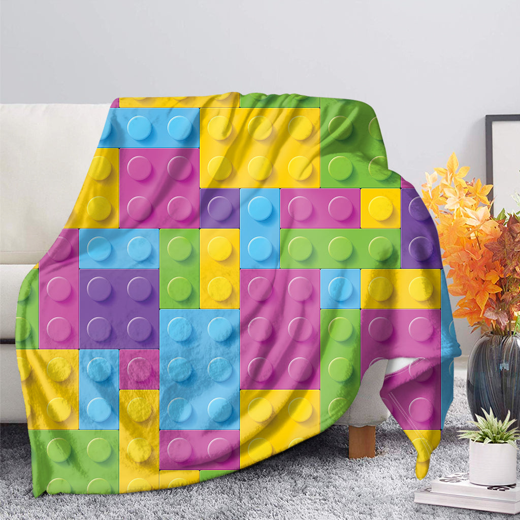 Colorful Building Blocks Pattern Print Blanket