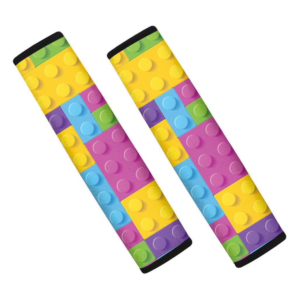 Colorful Building Blocks Pattern Print Car Seat Belt Covers