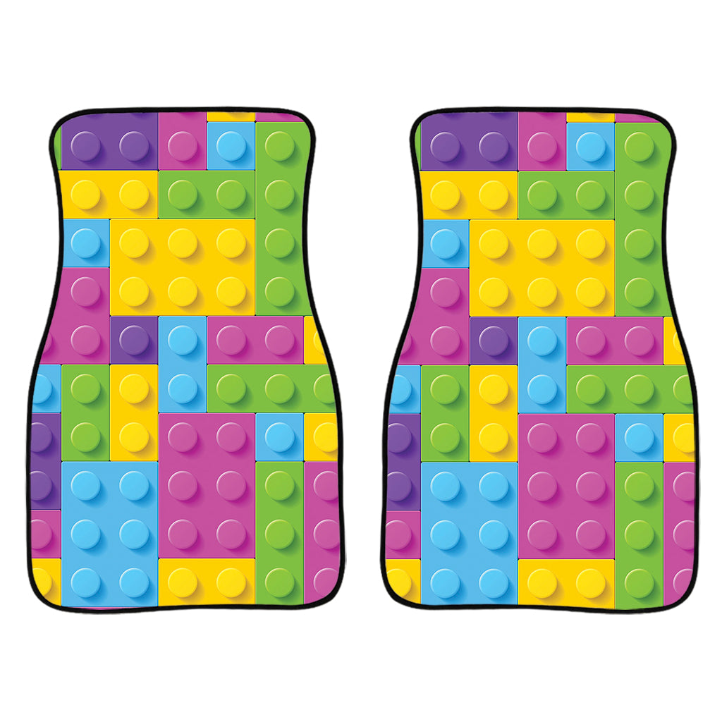 Colorful Building Blocks Pattern Print Front Car Floor Mats