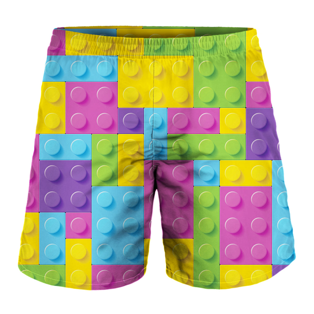 Colorful Building Blocks Pattern Print Men's Shorts