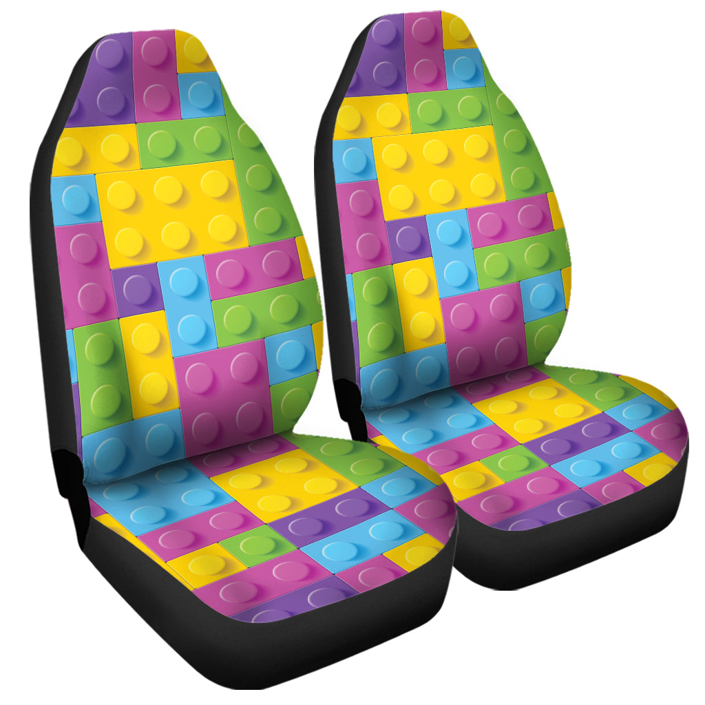 Colorful Building Blocks Pattern Print Universal Fit Car Seat Covers