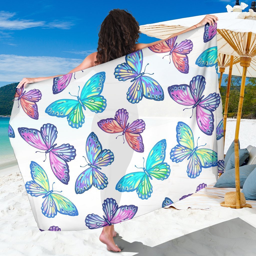 Colorful Butterfly Pattern Print Beach Sarong Wrap