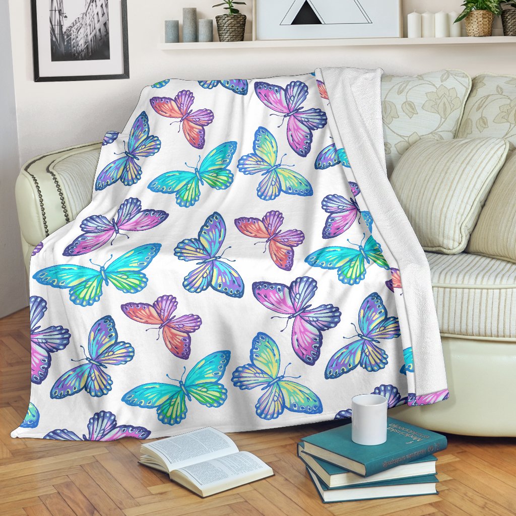 Colorful Butterfly Pattern Print Blanket