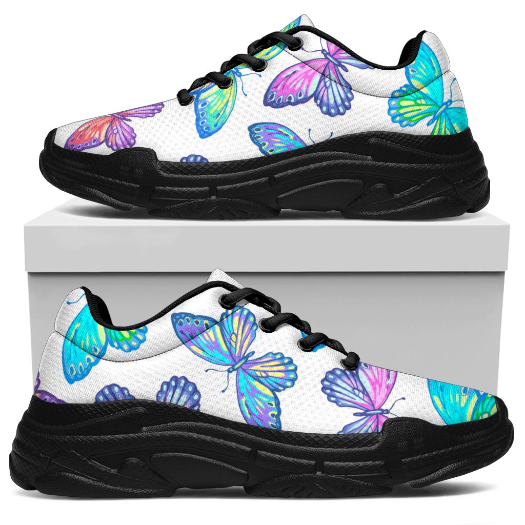 Colorful Butterfly Pattern Print Chunky Sneakers