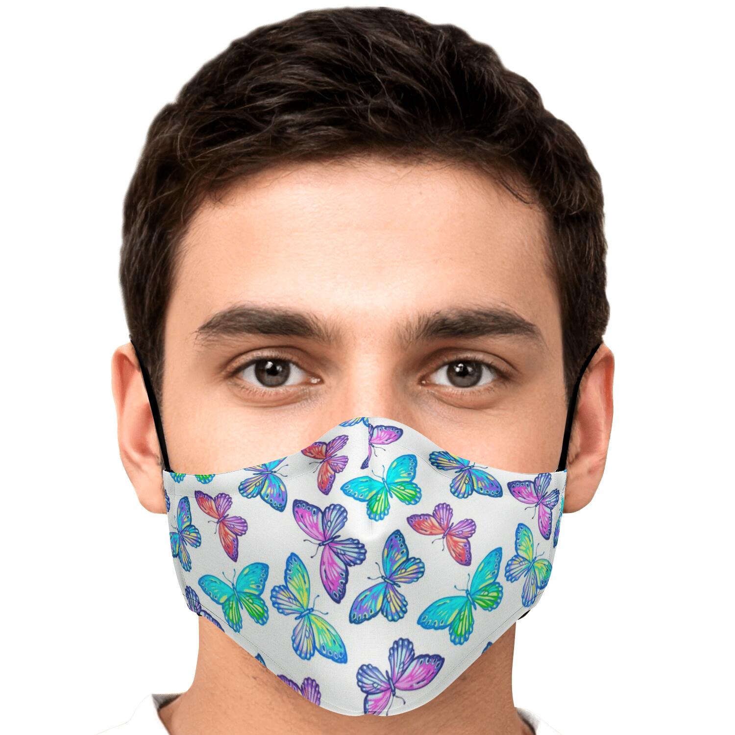 Colorful Butterfly Pattern Print Face Mask