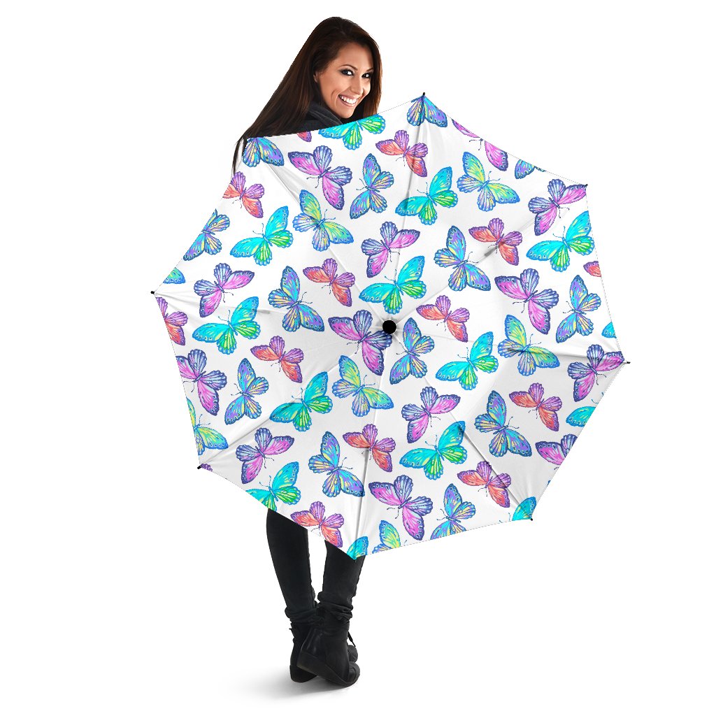 Colorful Butterfly Pattern Print Foldable Umbrella