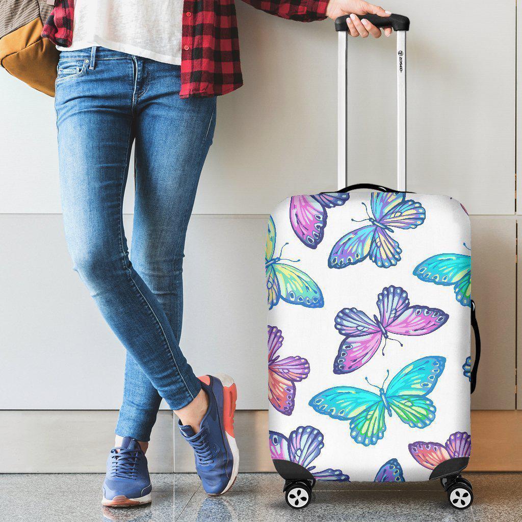 Colorful Butterfly Pattern Print Luggage Cover