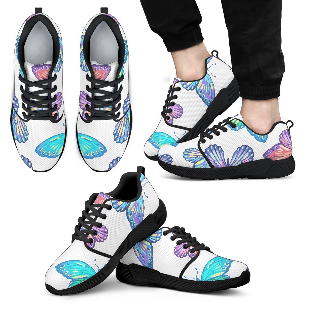 Colorful Butterfly Pattern Print Men's Athletic Shoes