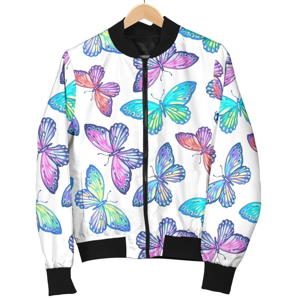 Colorful Butterfly Pattern Print Men's Bomber Jacket