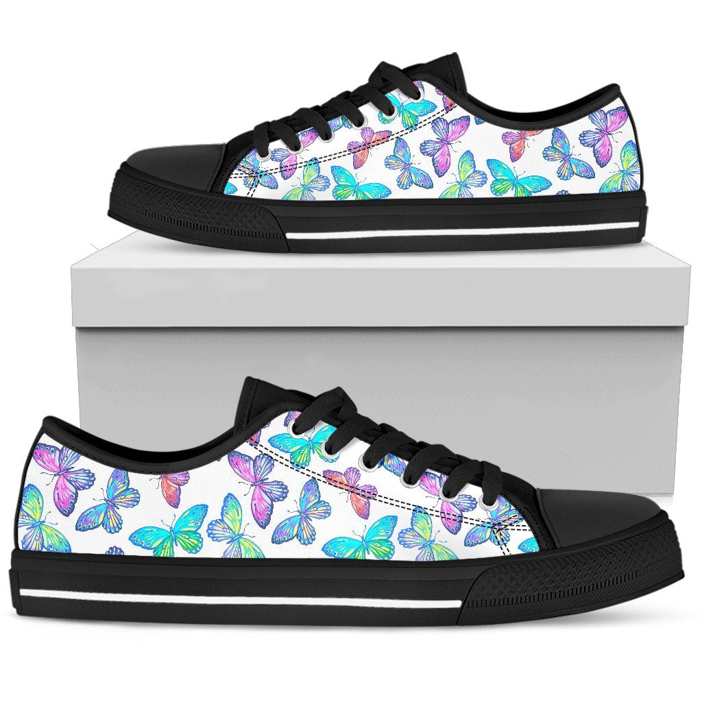 Colorful Butterfly Pattern Print Men's Low Top Shoes