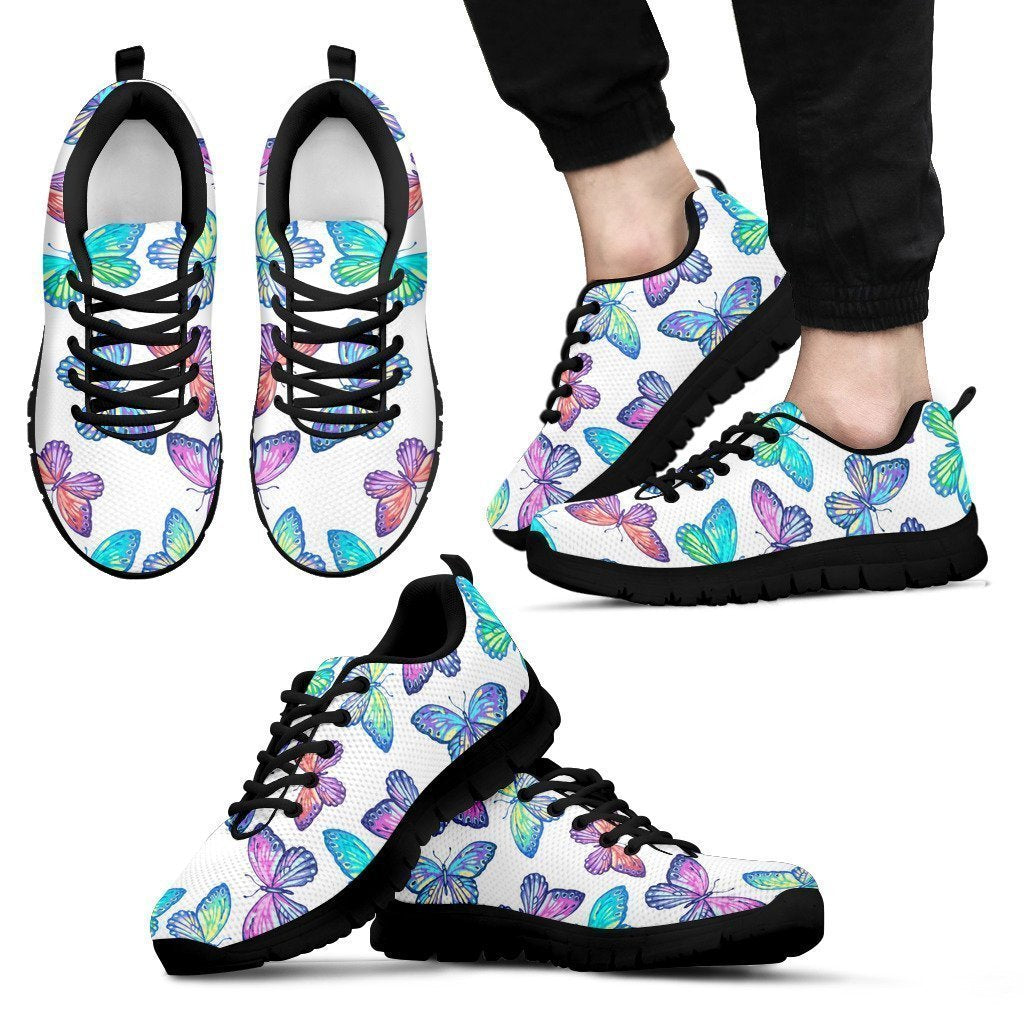 Colorful Butterfly Pattern Print Men's Sneakers