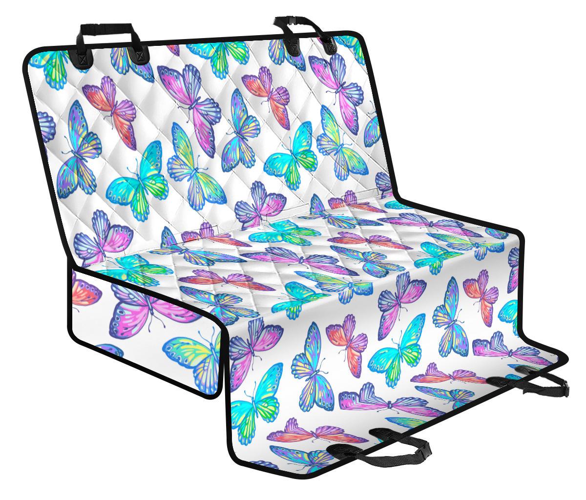 Colorful Butterfly Pattern Print Pet Car Back Seat Cover