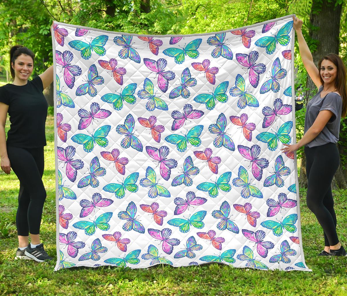 Colorful Butterfly Pattern Print Quilt