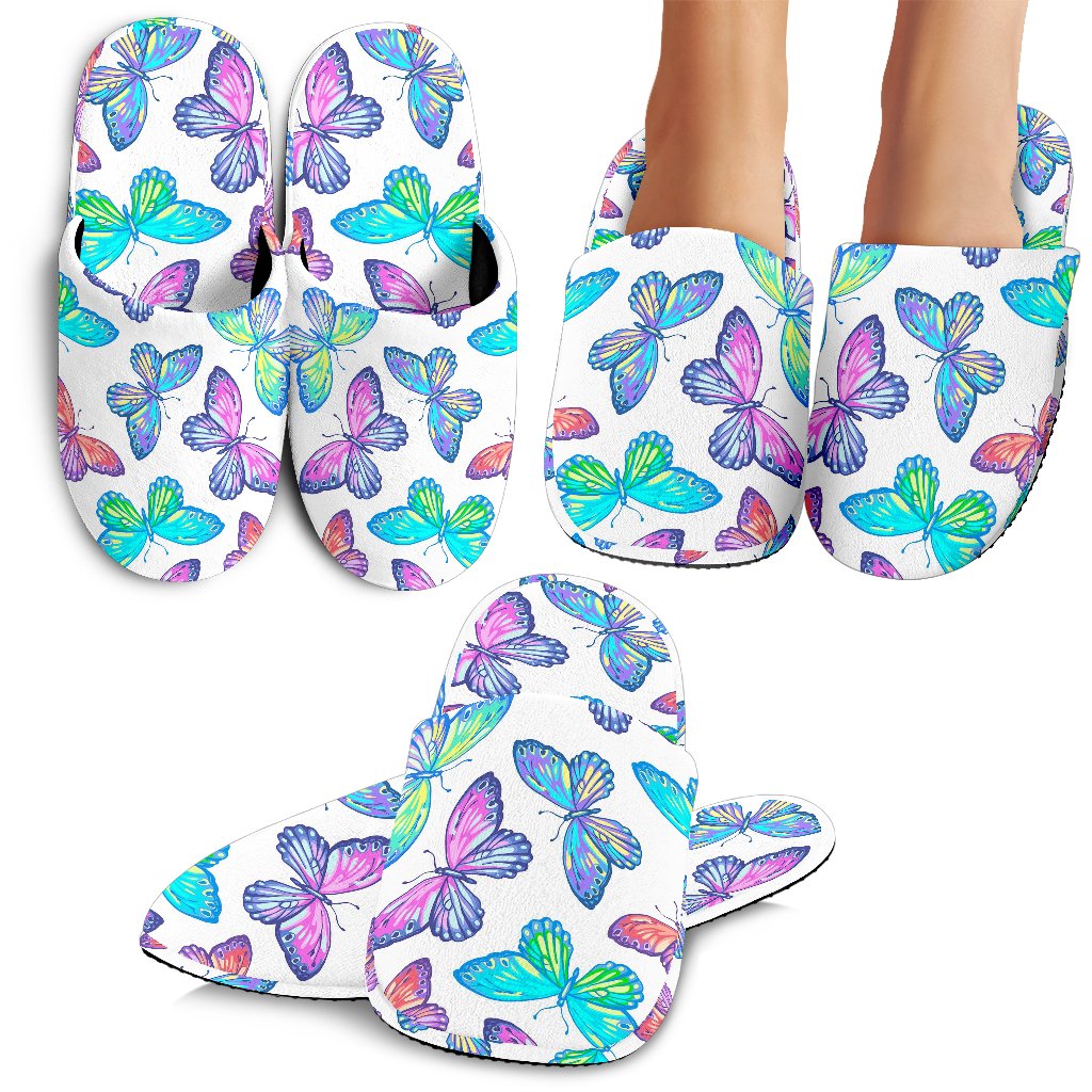 Colorful Butterfly Pattern Print Slippers