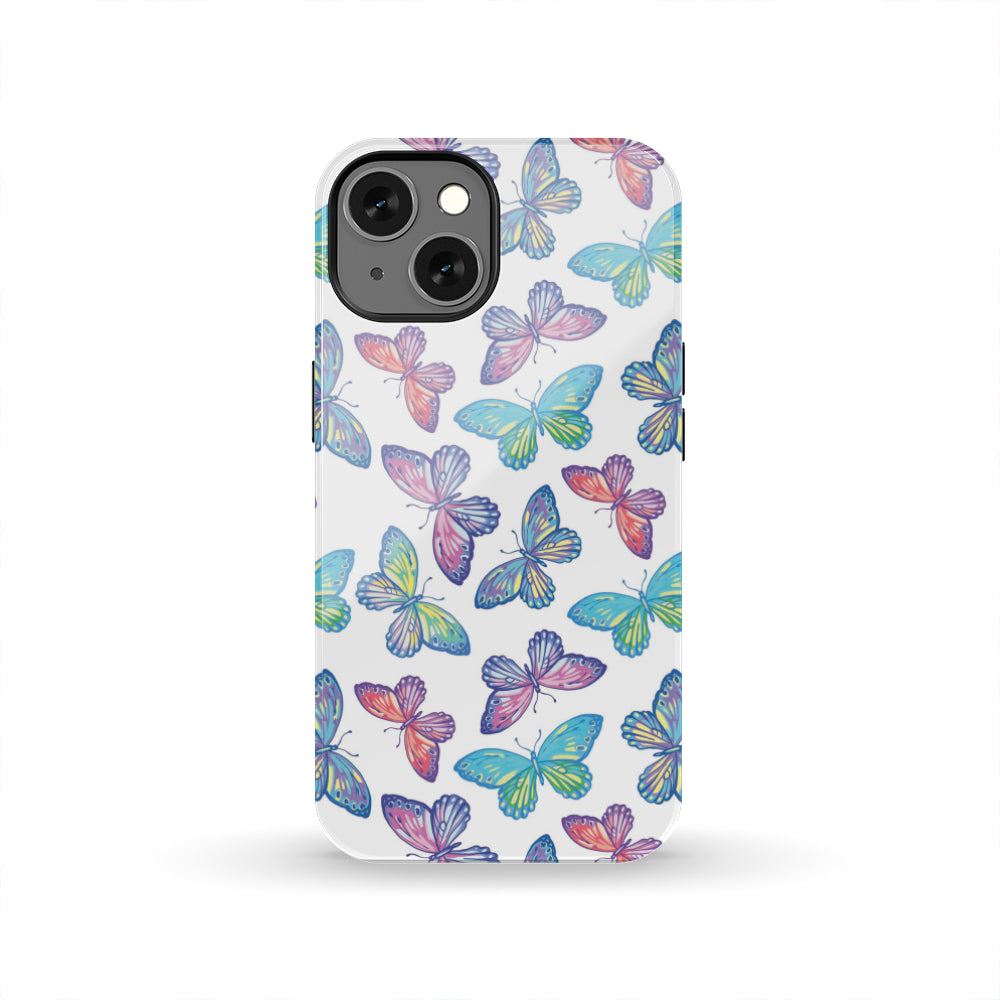 Colorful Butterfly Pattern Print Tough Phone Case