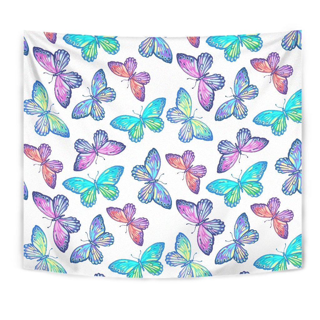 Colorful Butterfly Pattern Print Wall Tapestry